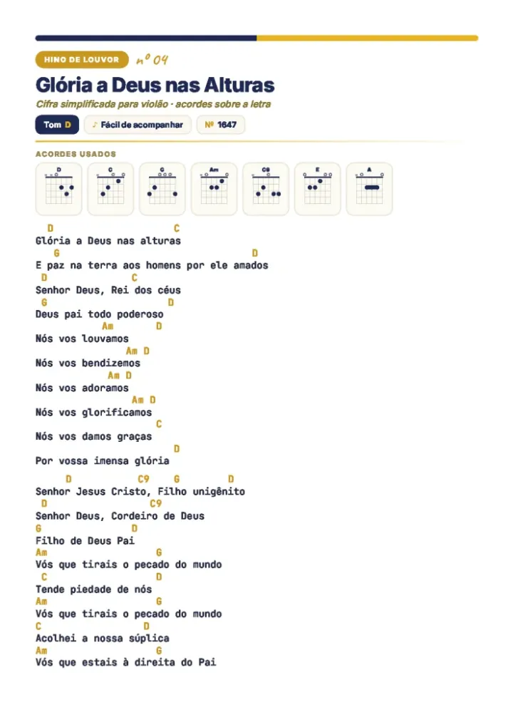 Hino de Louvor — Glória a Deus nas Alturas